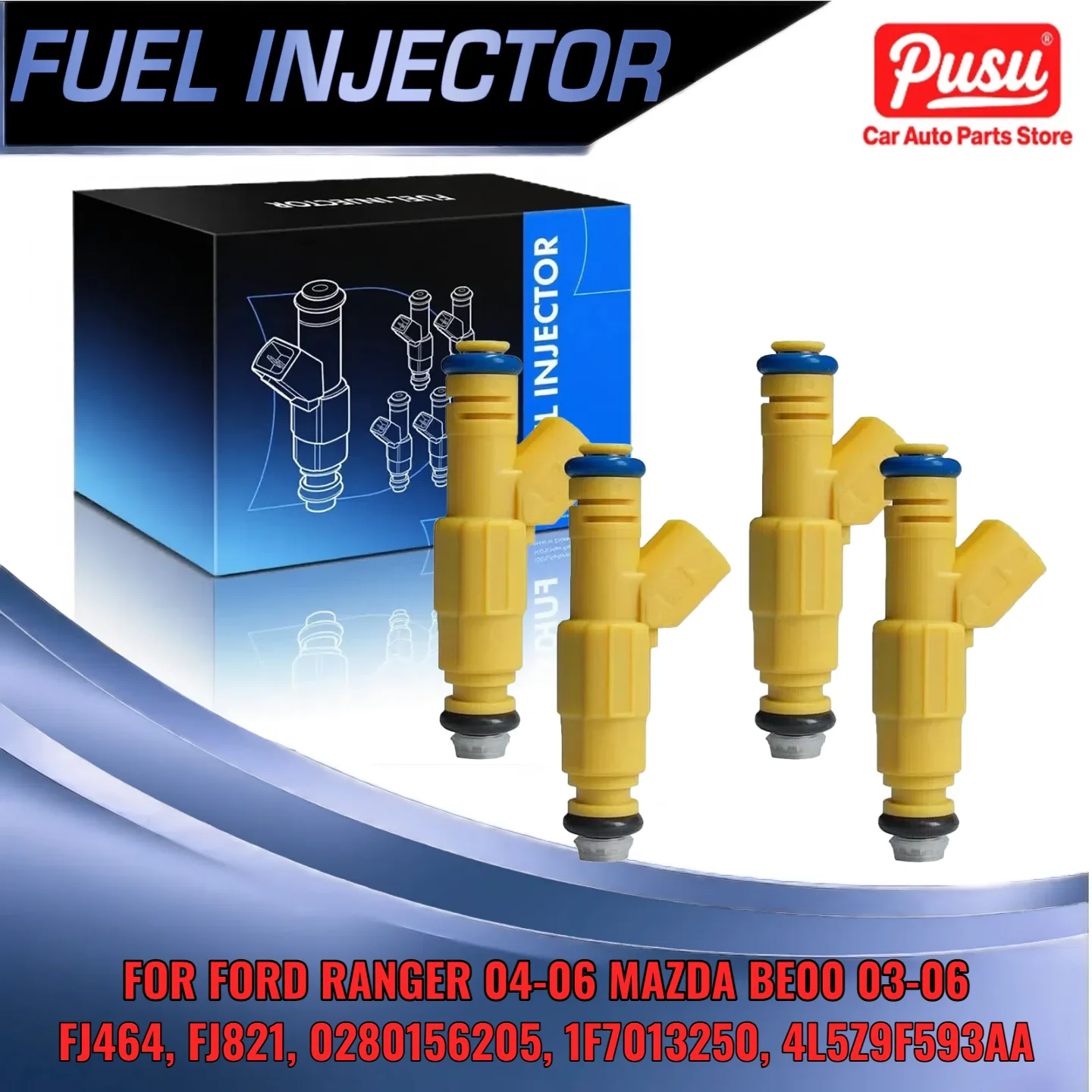 

4PCS Fuel Injector Set for Mazda B2300 2003 2006 for Ford Ranger 04 06 2 3L FJ821 4L5Z9F593AA