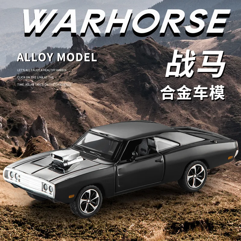 

1:32 War Horse Simulation Sound and Light Pull Back Alloy Car Model Toy Gift Diecast Alloy Car Model Collectible