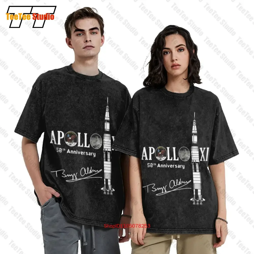 Apollo 11 50Th Anniversary With Apollo Astronaut Buzz Aldrin Signature Vintage Oversized T-Shirt 72FQ