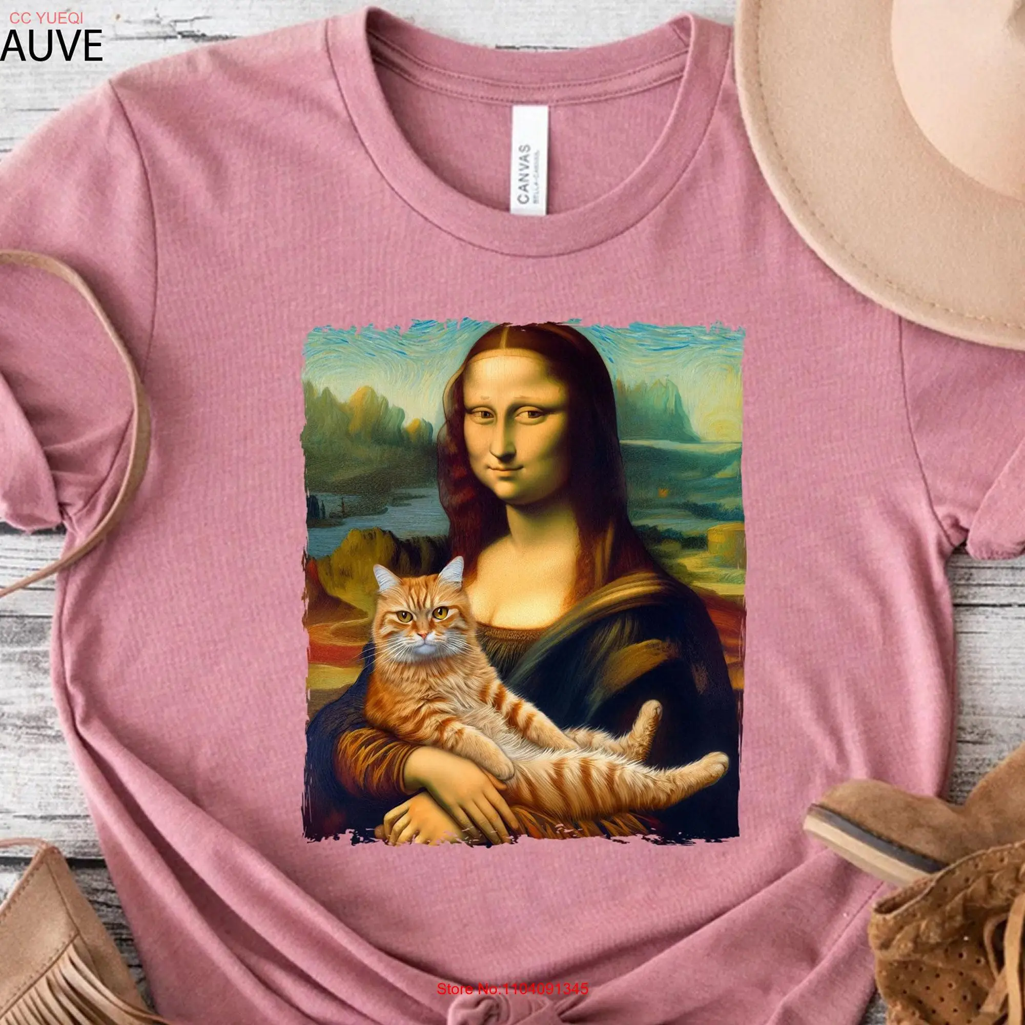 Mona Lisa with Cat T shirt for Art Enthusiasts and Lovers Feline Flair a Twist of Artistic Style Tabby Meme