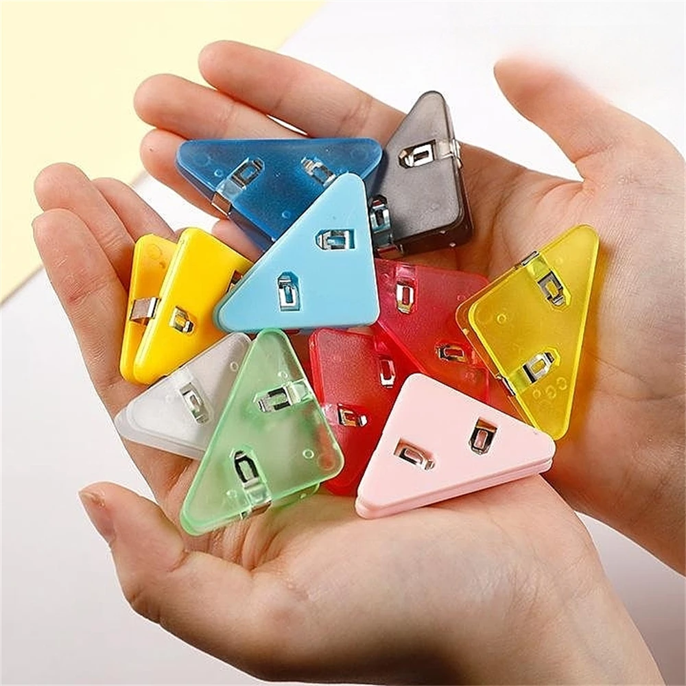 5 PCS/Set  Mini Corner Clips Solid Triangle Book Paper Binder Clips for Desk Storage Shelf Office Desktop Organizer Organization