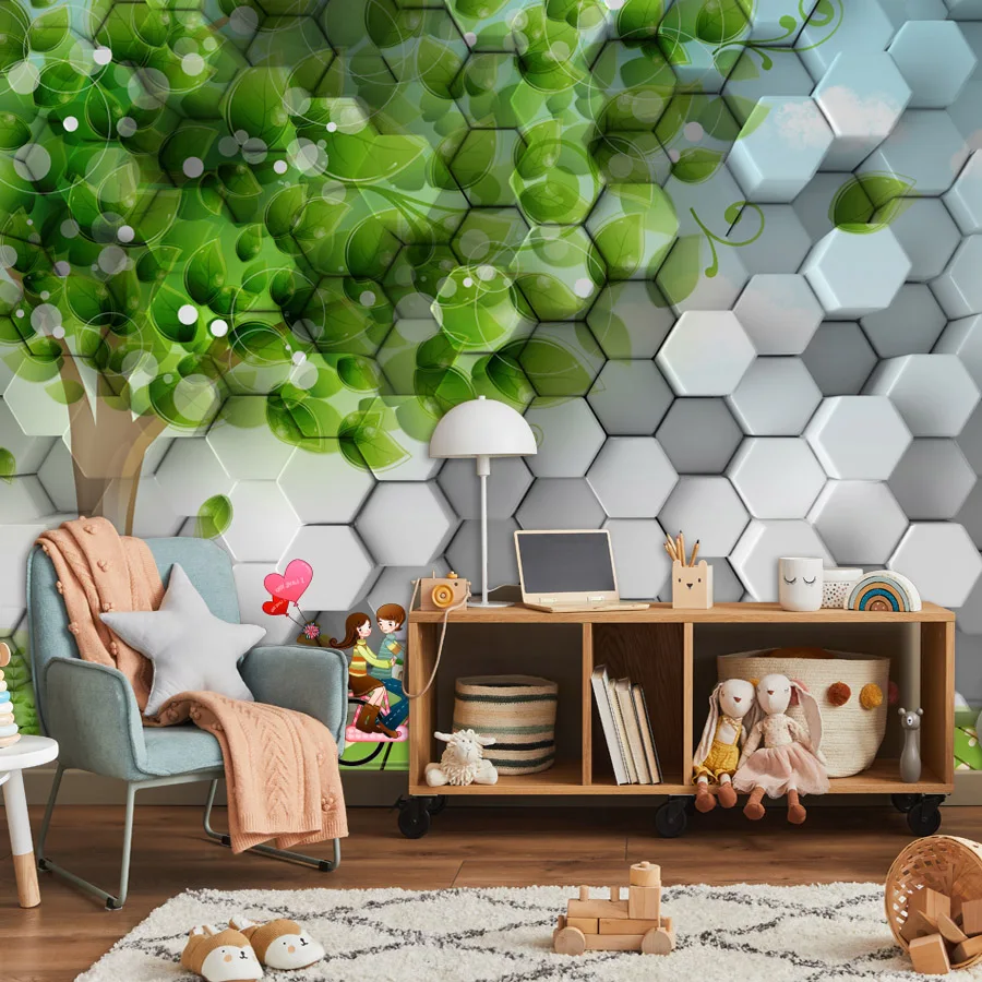 

Современные самоклеящиеся обои на заказ, обои для домашнего декора для украшения гостиной, контактная бумага, мультяшное дерево, друг, фреска