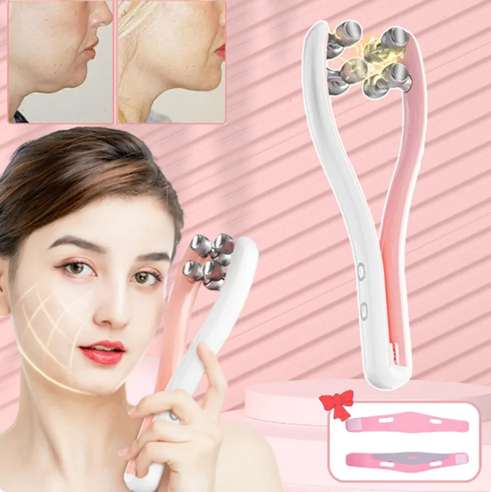 

EMS micro-current roller thin face Massager y-face lifting device v-face double chin beauty tool beauty instrument