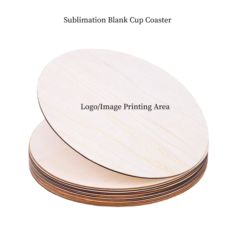 Wooden Coaster Sublimation Blanks Log Color Heat Insulation Coasters Cup Mat For DIY Print Image Logo