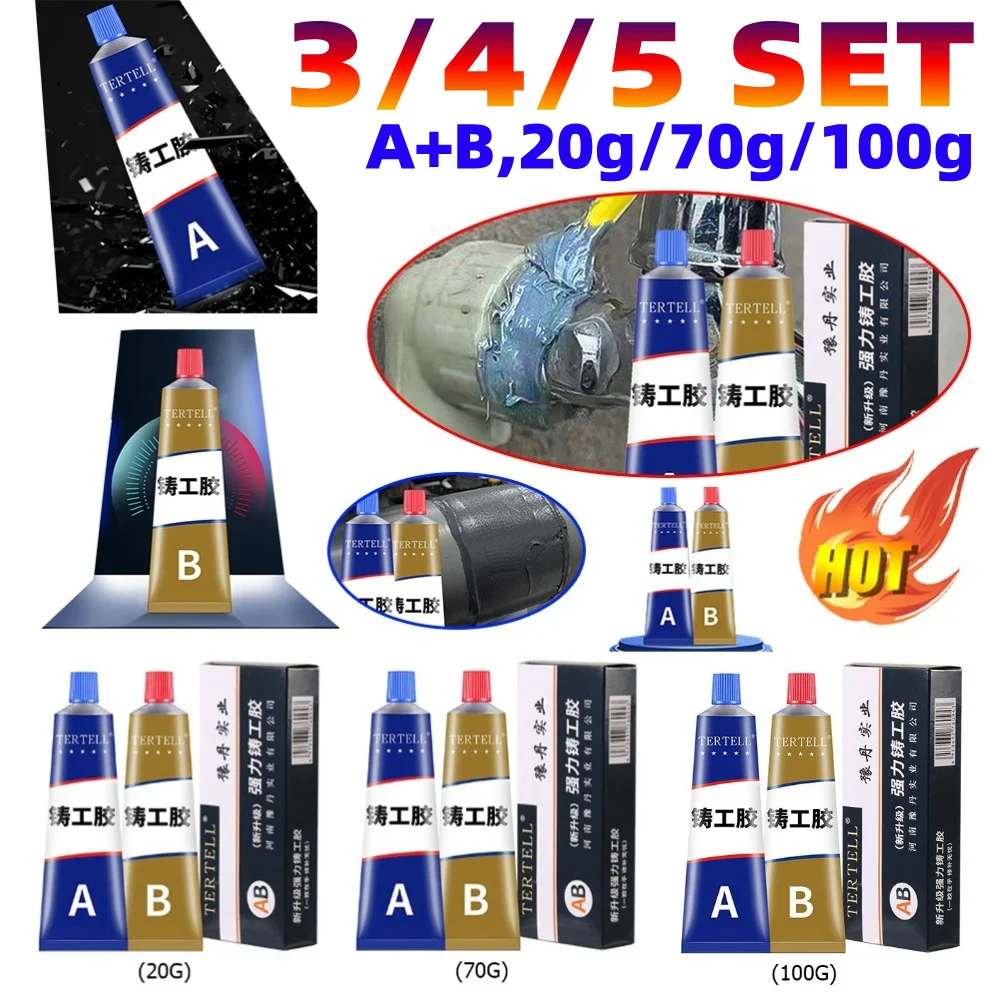 AB Sealant Cold Welding Glue Metal Repair Glue Heat-resistantHigh-strength Magic Plastic Repair Casting Adhesive Epoxy Resin