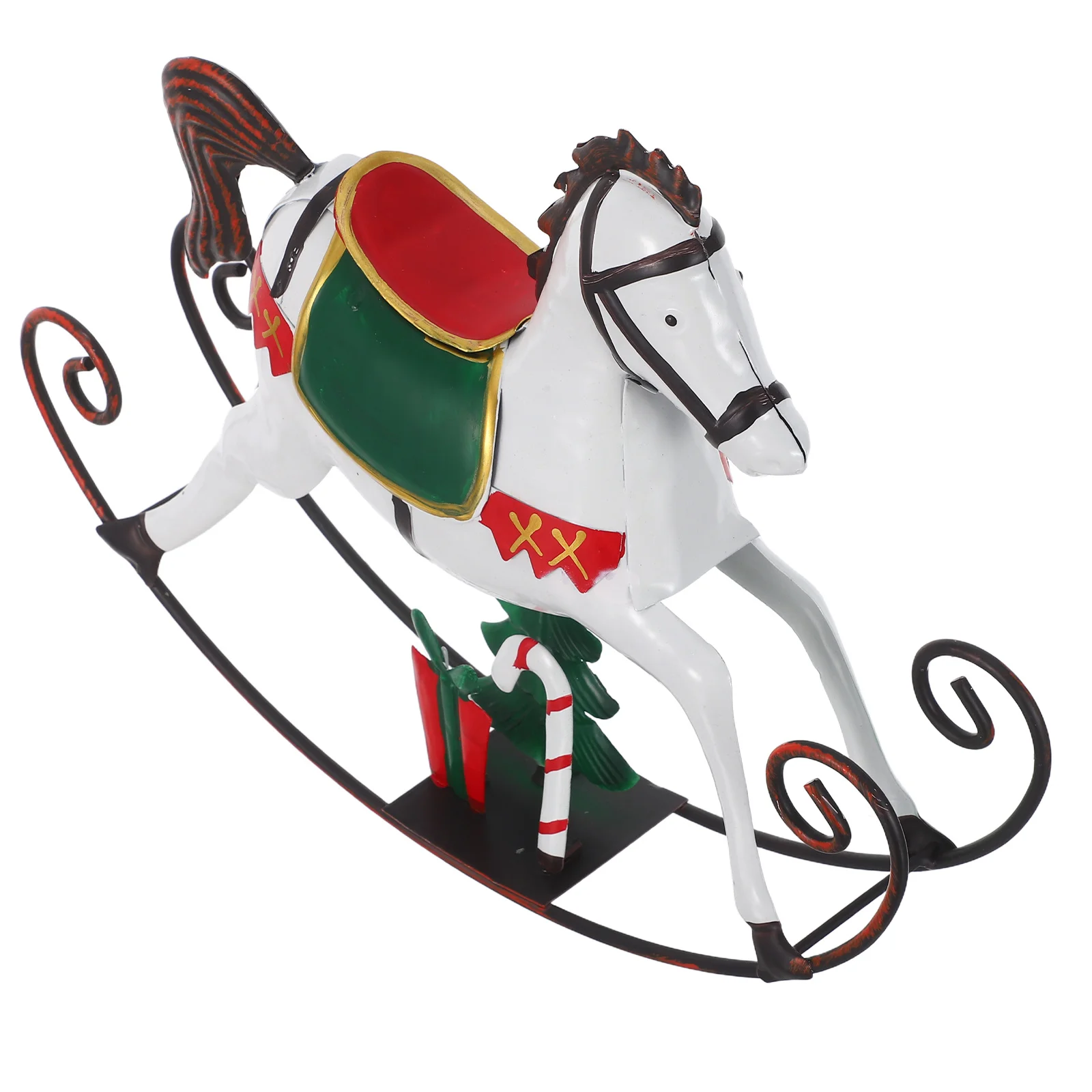 هزاز الحديد الحيوان عيد الميلاد الجدول الديكور خمر الحصان زخرفة المنزل مكتب سطح المكتب محور تمثال حصان معدني