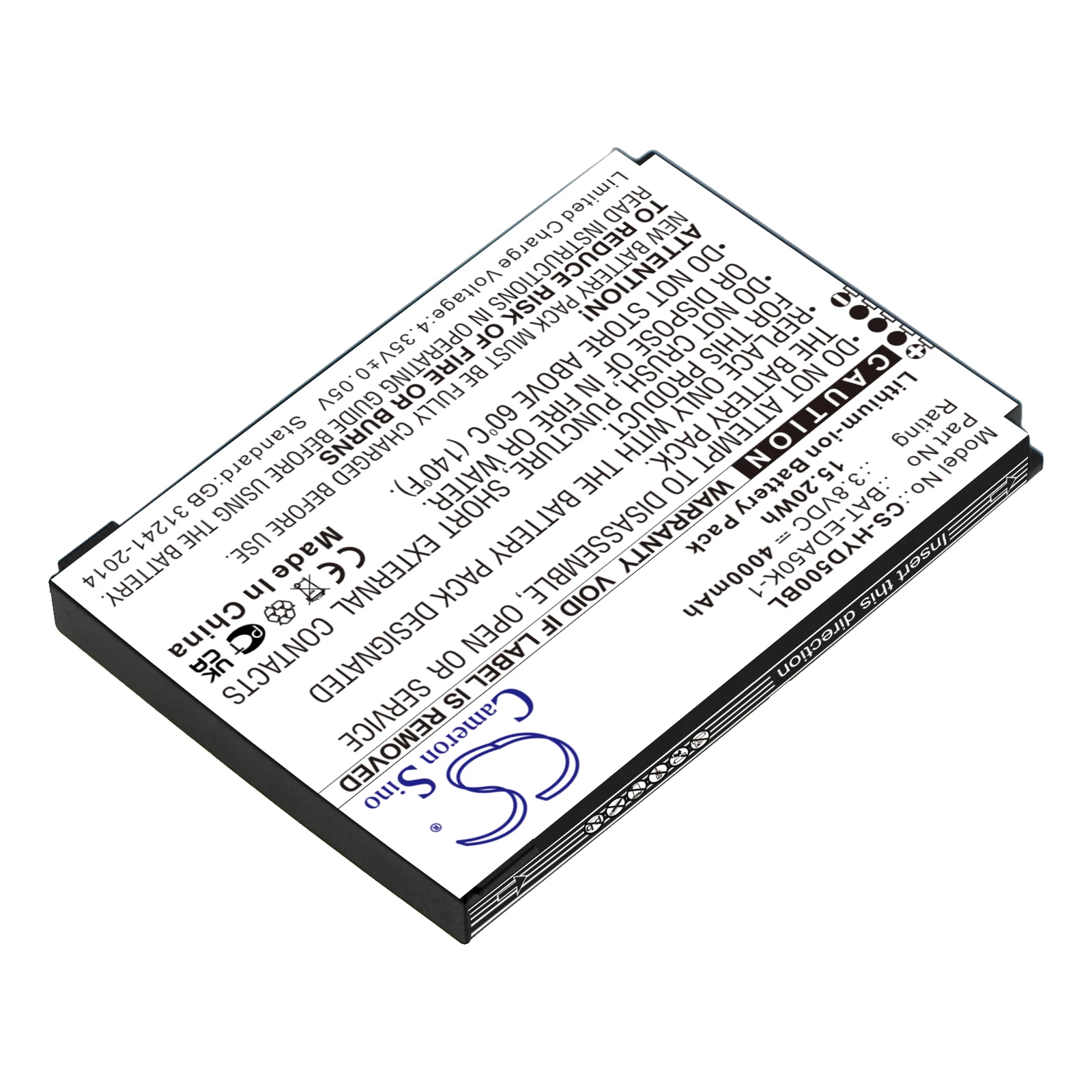 3.8V 15.2Wh 4000mAh Barcode Scanner Battery BAT-EDA50K-1 for Honeywell EDA50K, ScanPal 50, EDA51K, EDA51K-0, Li-ion