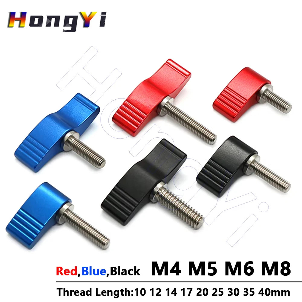 1Pcs M4 M5 M6 M8 T Type/7 Type Thumb Screws Hand Tighten Screw Handle Adjustable Butterfly Shape Screw for SLR Rail Rod Slider