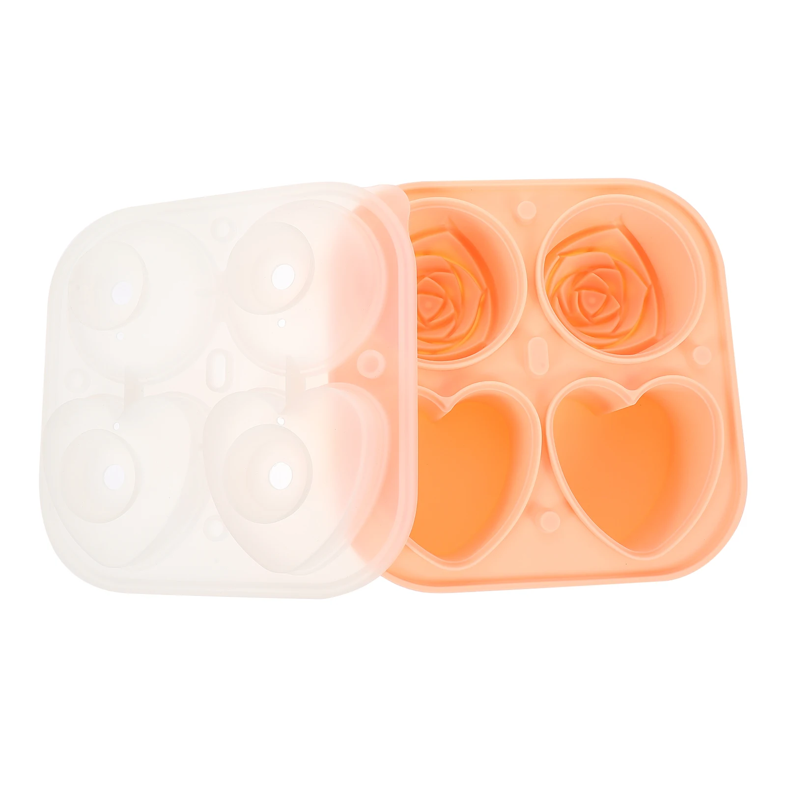 

Silicone Mold Heart Shaped Roses Tray Reusable Lightweight Portable Storage Safe Drinking Kitchen Tool