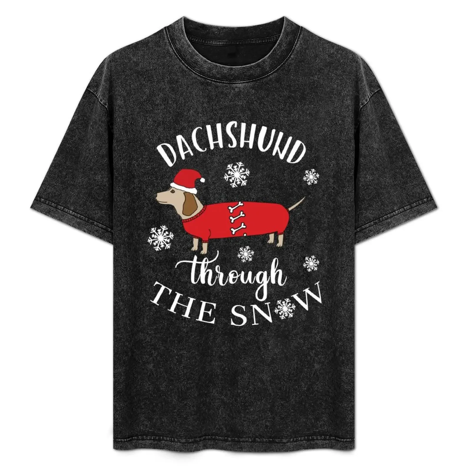 

Sausage Dog Dachshund Dashing Through The Snow Red Jumper T-Shirt basketball graphic tees affliction shirts mens t shirts