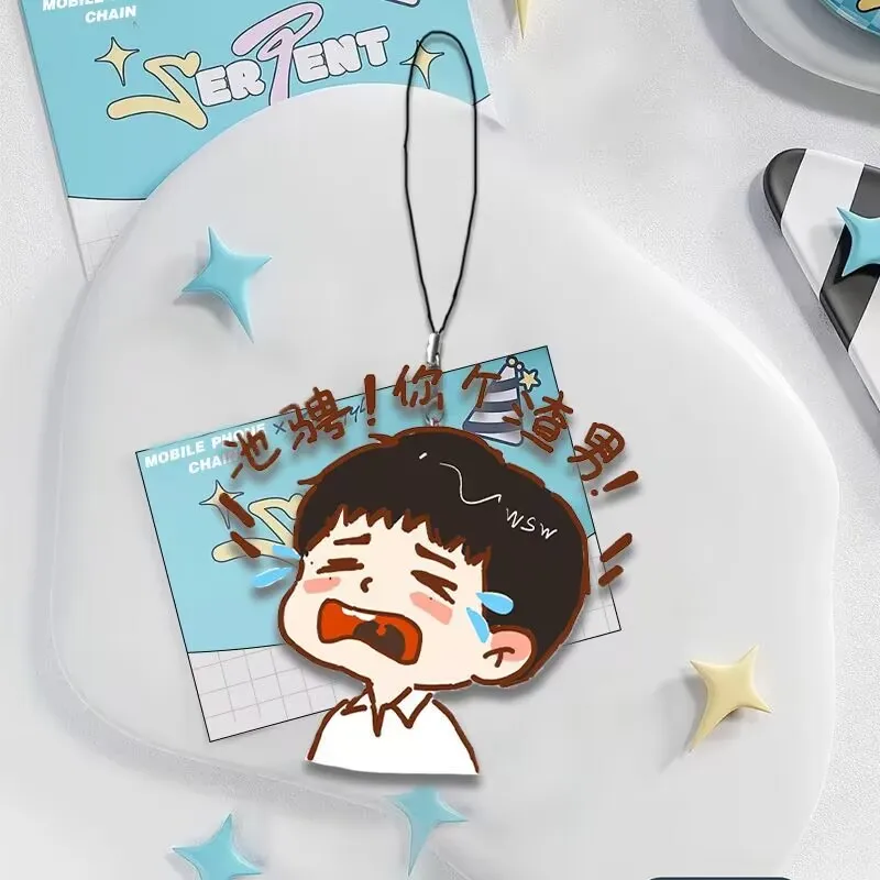 Reverse Love Q 버전 주변기기 아크릴 휴대폰 체인, 전화 케이스 만화 장식 펜던트 선물 Tian Xu Ning Ziyu