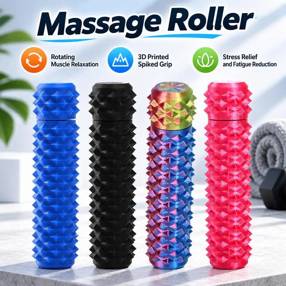 3D Printed Pain Stim Fidget Toy Portable With Keychain Colorful Decompression Office Novelty Spike Roller