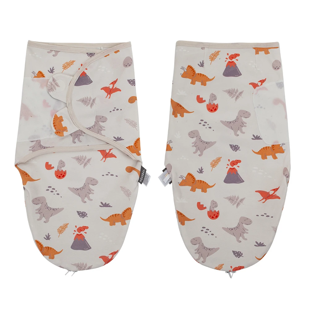 Newborn Baby Sleeping Bag For Anti Startle Summer Thin Single Layer 100% Cotton Soft 2-Ways Zipper For Changing Diaper