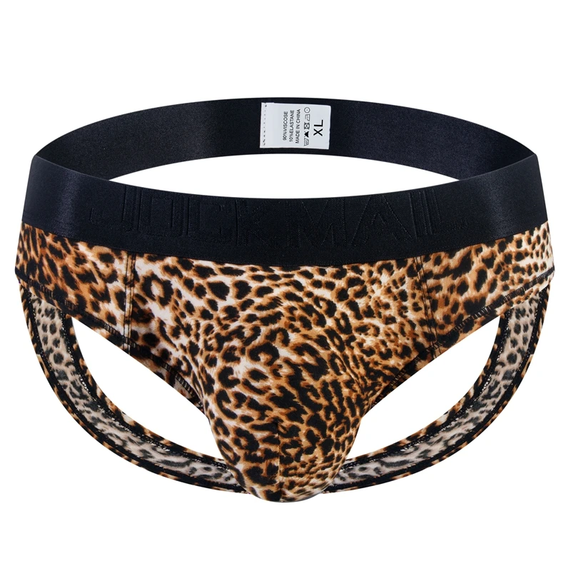 Leopard Print Jockstrap Sexy Briefs Men Bikini Underwear Slip Hombre Calzoncillos Hombre Kinckers Men Briefs Cuecas Gay