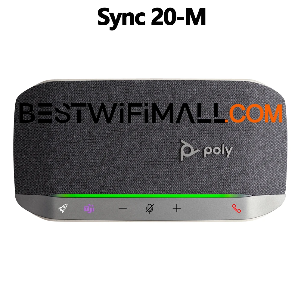 Poly Sync 20-M Speakerphone +USB-A to USB-C Cable USB/Bluetooth Smart Speakerphone, Up To 20 Hours Of Talk Time, Dynamic Audio