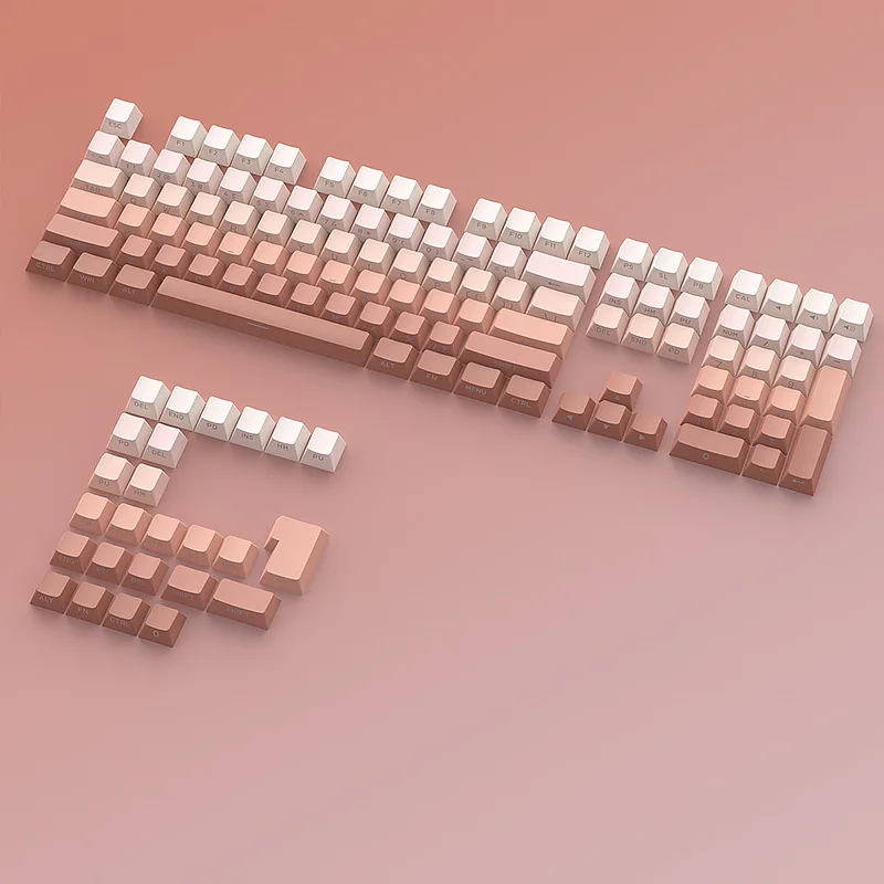 

Rouge gradual change side engraved luminous 133 key mechanical keycap PBT two color injection molding original height