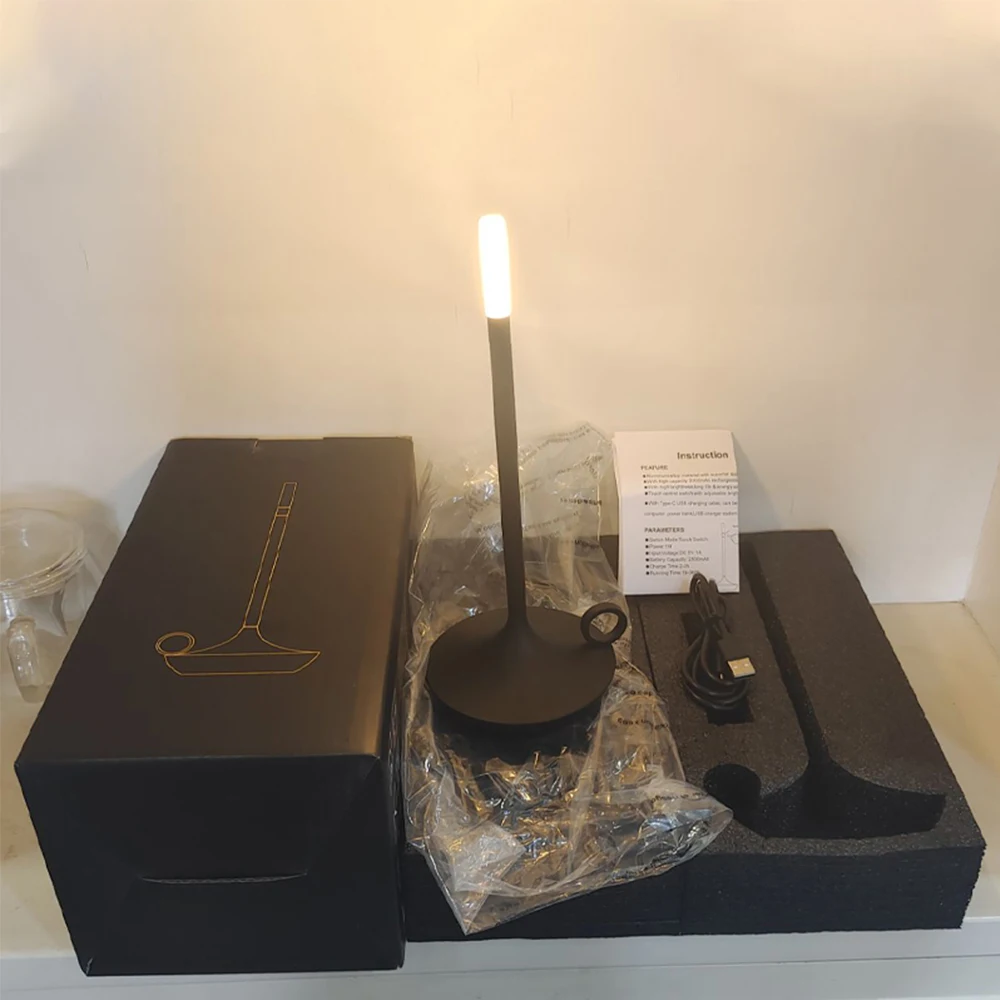 Rechargeable Wireless Touch Lamp Desk Lamp for Decoration Candle Warm Bedside Lights Portable Camping Night Lamp LED Table Lamp