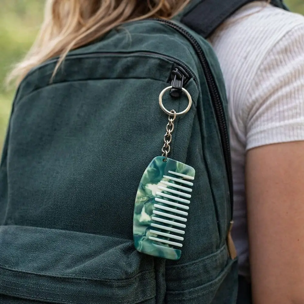 New Mini Comb Keychain Comb Resin Hanging Ornament Key Chain Colorful Bag Hanging Decoration Bag Decoration