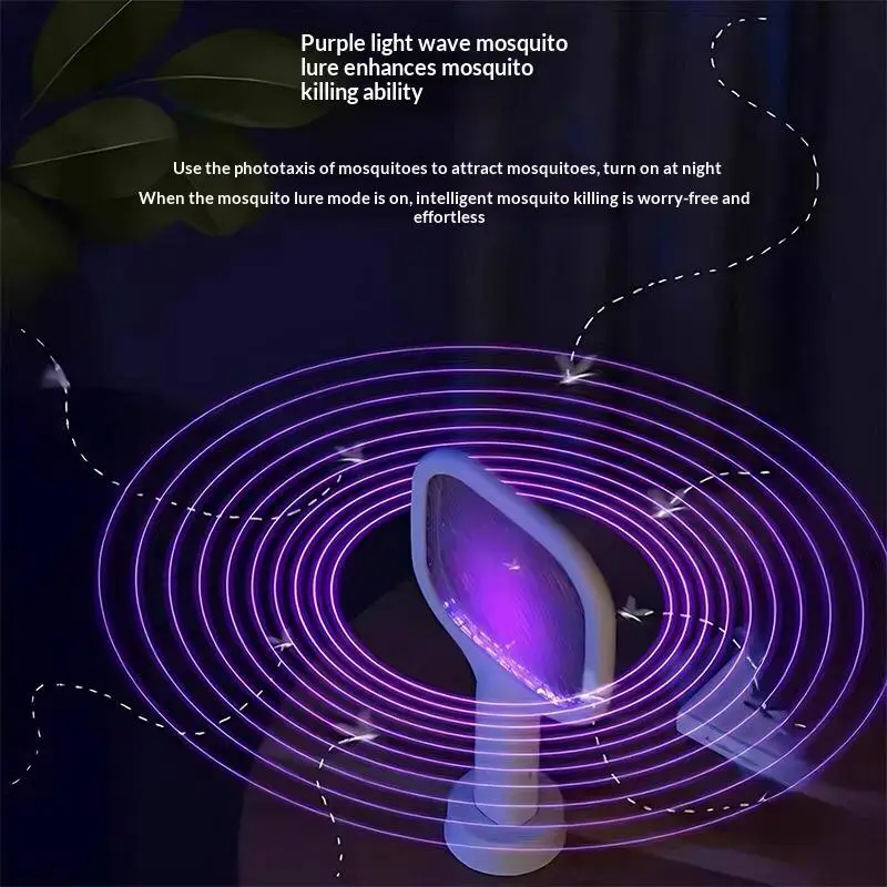 Portable USB Mosquito Killer Swatter Trap UV Light Rechargeable Silent Operation for Summer Outdoor Indoor Sleeping