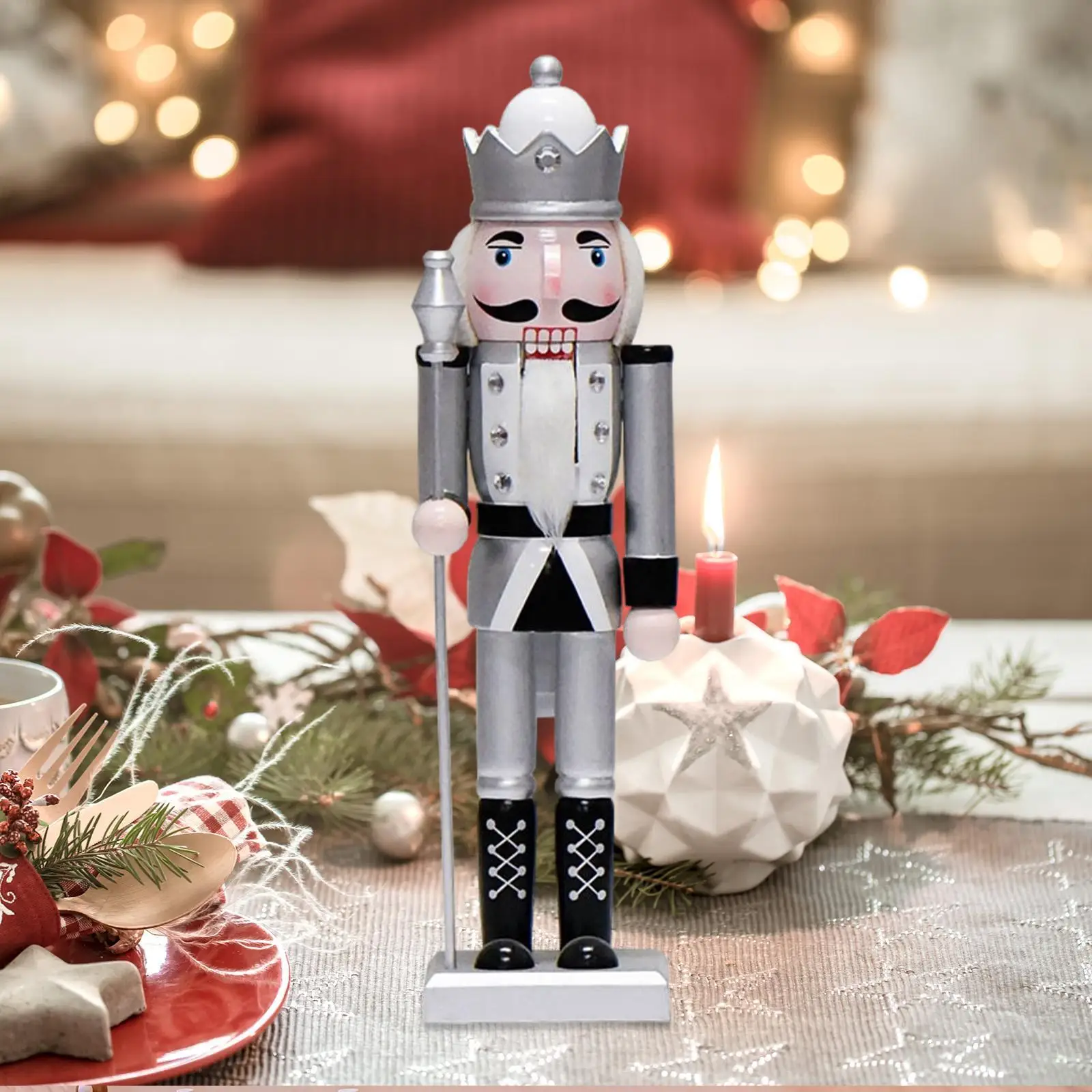 

Nutcracker Figurine Christmas Decorations Collectible Christmas Nutcracker King for Festive Bedroom Christmas Party Favors Home