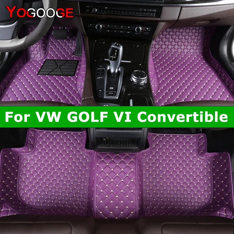 

YOGOOGE Custom Car Floor Mats For VW GOLF VI Convertible Auto Carpets Foot Coche Accessorie