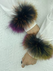 Fur Cuff Hair Accessories Real Raccoon Fur Wrap Bracelet Women Summer Sexy Luxury Natural Raccoon Fur Cuffs Accessories Ancklets