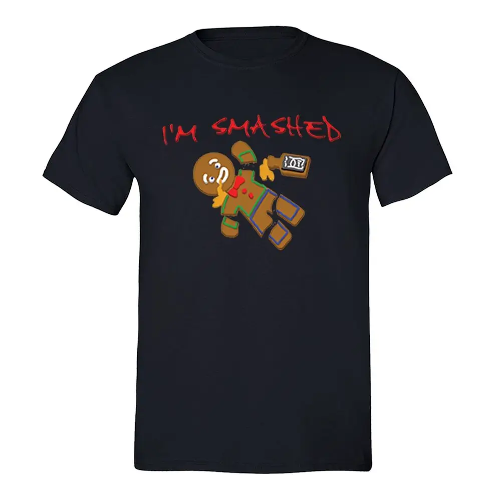 Mens Gingerbread Man I'm Smashed Santa Ugly Christmas Sweater Funny T-shirt Anime Graphic T-shirts For Men