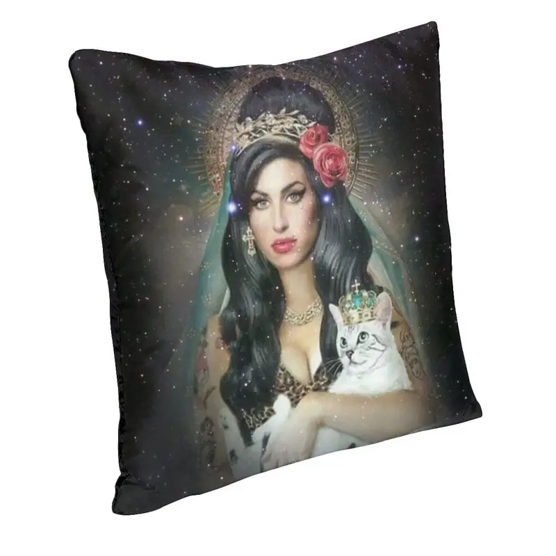 Saint Amy Winehouse Throw Pillow Case Home Decor Custom Square English Singer Cushion Cover 45x45cm Pillowcover for Living Room