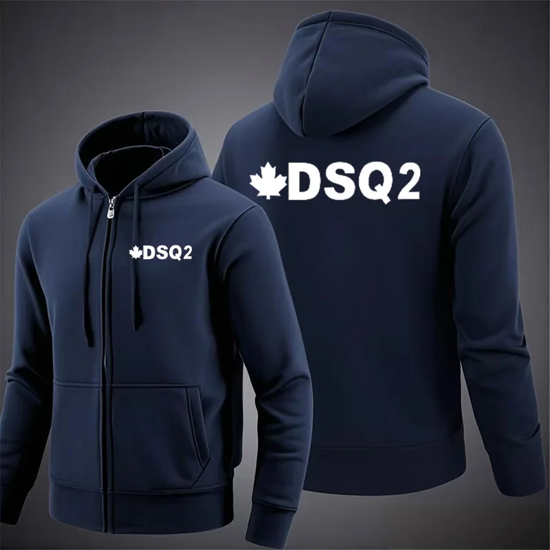

High quality zippered hooded men's sportswear casual streetwear loose spring and autumn solid color women's hooded jacket