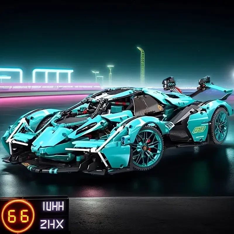 

Набор для сборки синего автомобиля из 1269 предметов, стильная модель спортивного автомобиля, подходит для различных сцен, подарок на День святого Валентина/дня рождения