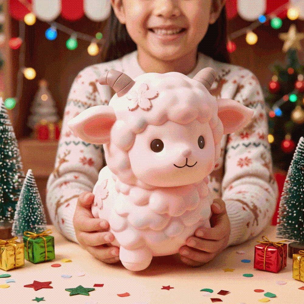 PVC Cute Sheep Bank Drop Resistant Back Slot Animal Saving Pot Smooth Surface Washable Body Shatterproof Piggy Banks