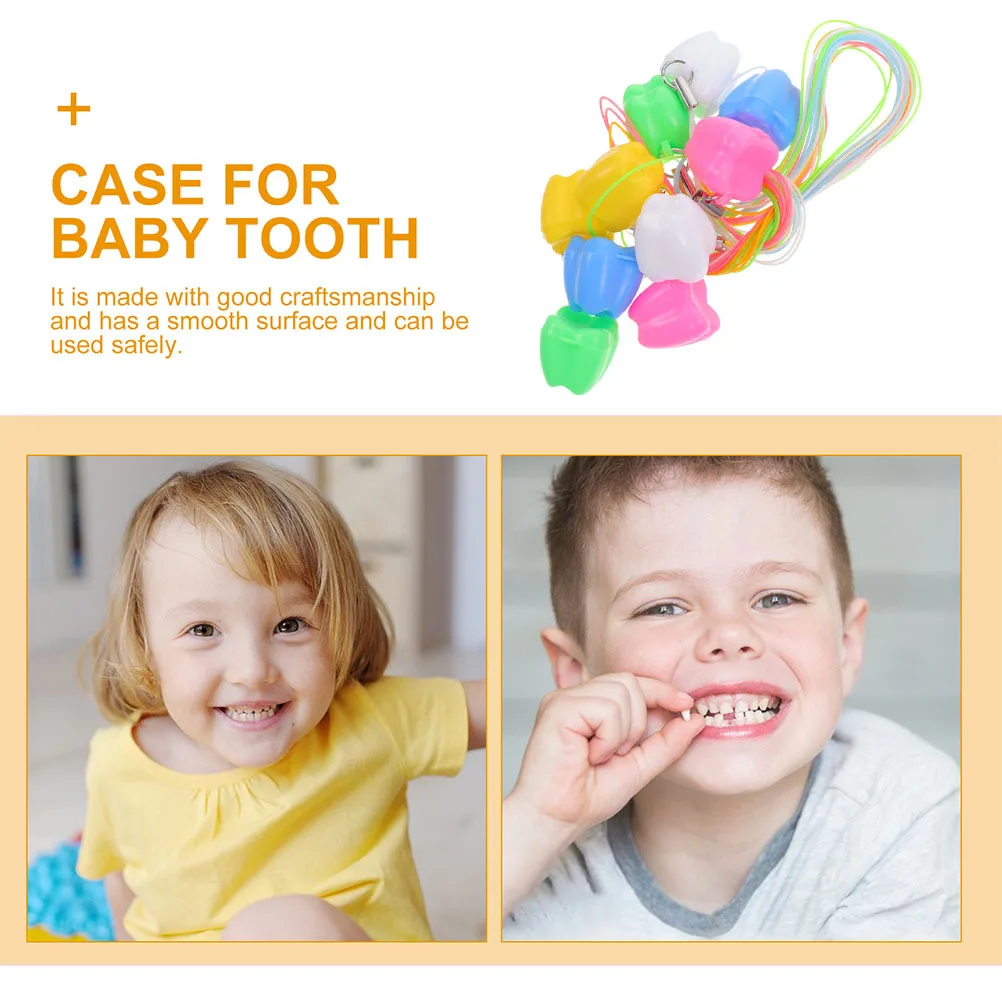 

10Pcs Baby Tooth Collector Colorful Keepsake Box Smooth Lightweight Portable Baby Tooth Holder Memory Storage Case