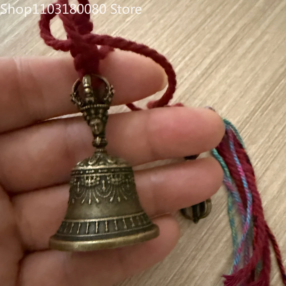 1set 5cm Nepal handmade Copper Mini Vajra gokorei Five-pronged ghanta (bell)
