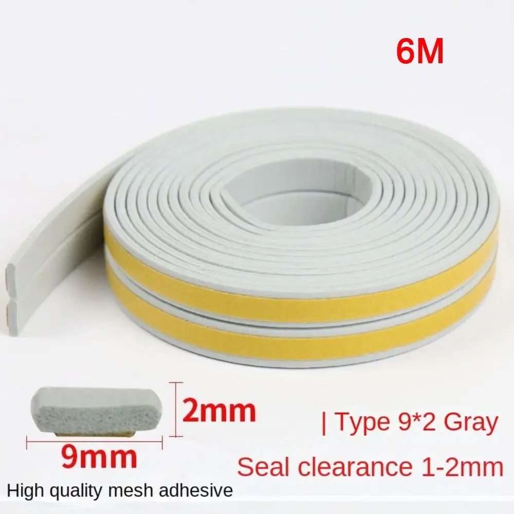 New Foam Door Seal Strip 6Meters Flexible Weatherstrip Soundproof Windproof Seal Stopper Window