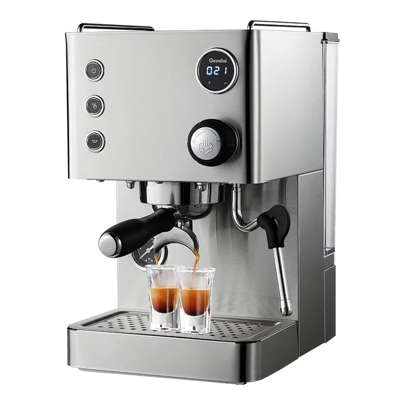 Gemilai CRM3007L Luxus 2-in-1 mit Milchaufschäumer, kleine professionelle Latte Cappuccino-Espresso-Kaffeemaschine für den Heimgebrauch