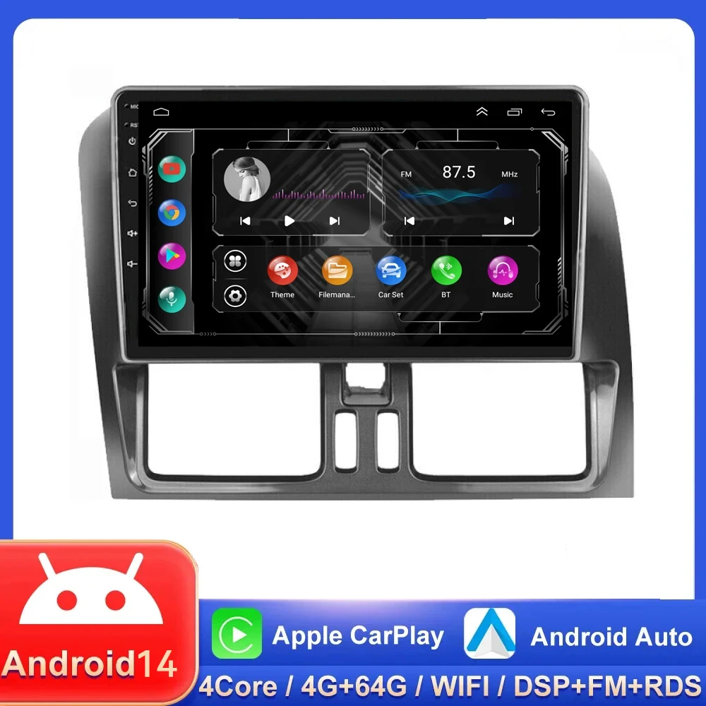 

Android 14.0 Car radio Auto Wireless Carplay for Volvo XC60 2014 2015 2016 2017 Multimedia Video player 2din GPS NAVI Head Unit