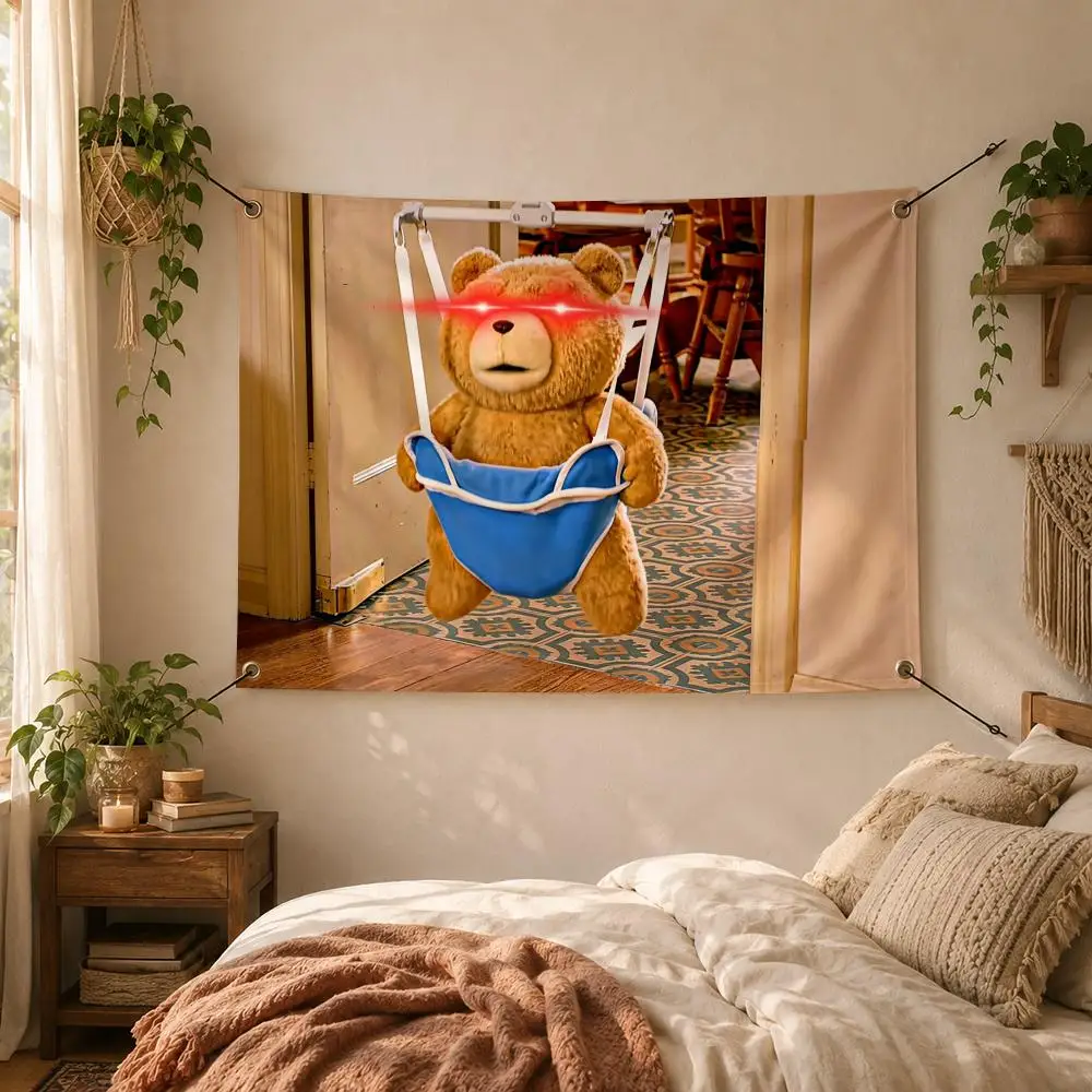 Meme Ted H-Hey Can I Have This Flags Decorative Flag Banner for Outdoor Garden Yard Camping Party Home Wall Hanging Decor