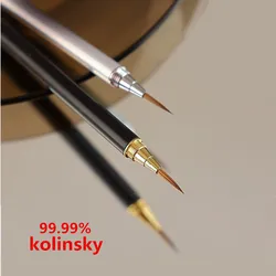 1PCS Metal Handle Nail Brush Kolinsky Mink Hair Manicure Brushes UV Gel Painting Drawing Nail Pens Salon Nail Tools