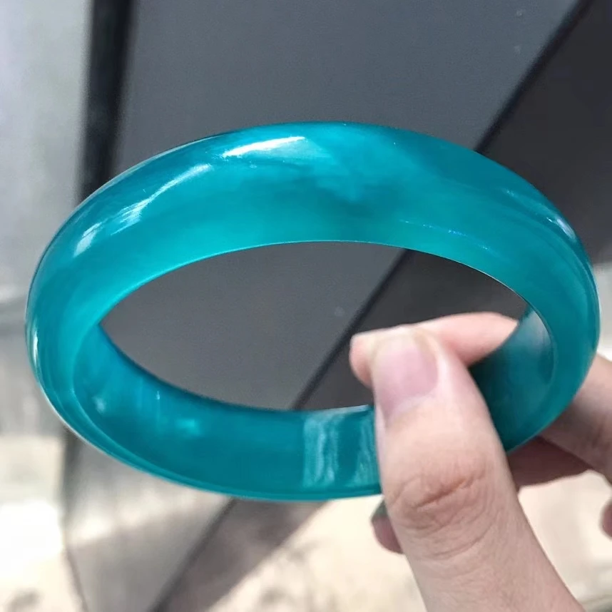 Natural Green Amazonite Crystal Gemstone Woman Lady Fashion Bangle Inner Diameter 55mm 56mm 57mm58mm 59mm 60mm 61mm AAAAAA