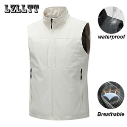 Nieuwe Lente Mannen Outdoor Casual Vesten Heren Zomer Waterdicht Ademend Vissen Vest Heren Herfst Mode Vest Jas Mannelijke