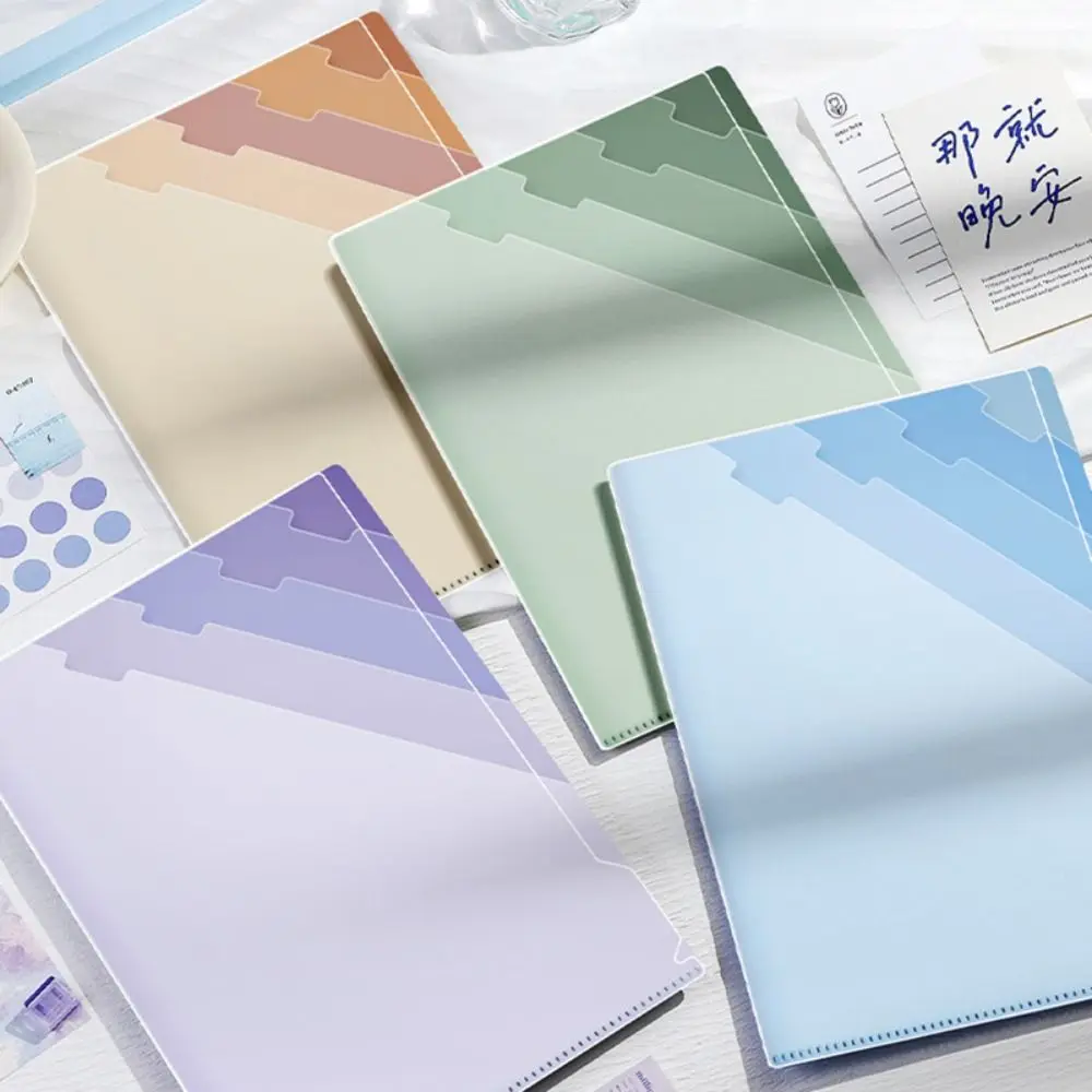 High Quality 6-Layer A4 File Folder Large Capacity Thickened Test Paper Storage Clip Gradient Color Document Organizer Students