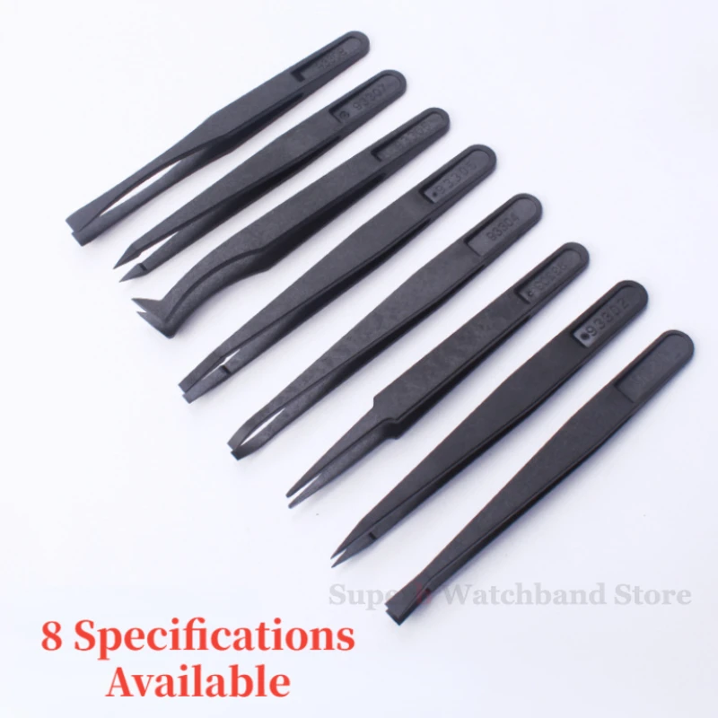 Watch Repair Tool Antistatic Carbon Fiber Tweezers Black Plastic Tweezers For Watchmaker Heat Resistant
