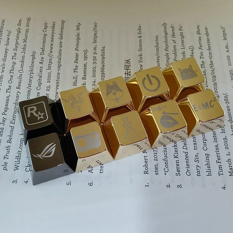 

MiFuny Customised Metal Keycaps Original R4 Cross Axis Keyboard Cap Cherry Profile Artisan Key Caps for Mechanical Keyboard Gift