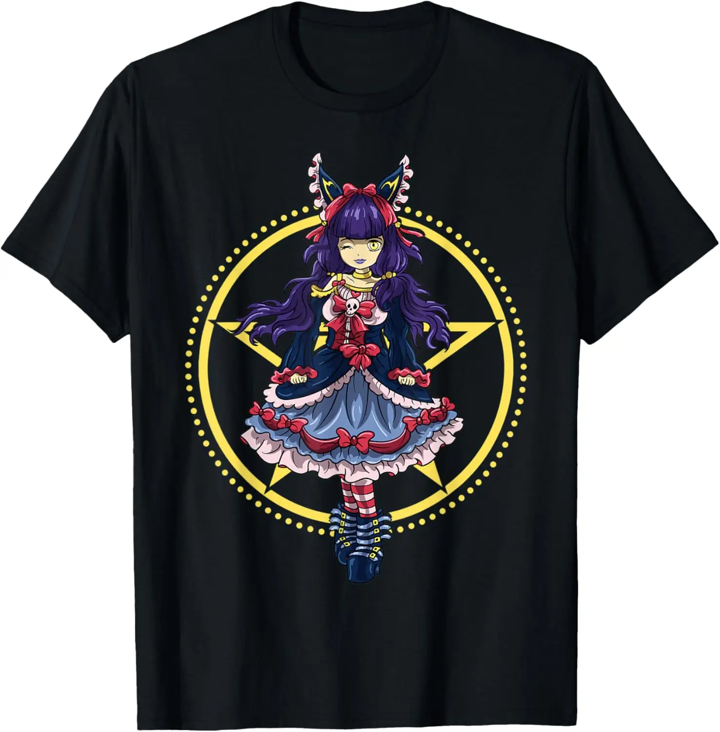 Cute Lolita Princess Court Dress Gothic Punk Cosplay Anime T-Shirt