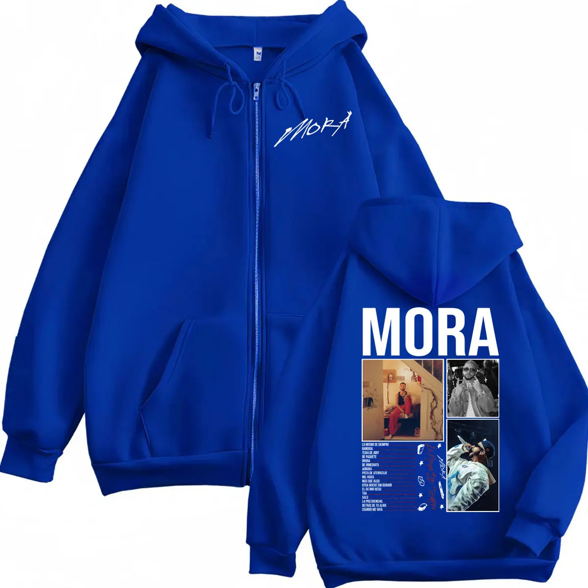 Singer Mora Lo Mismo De Siempre 2025 New Album Zipper Hoodies High Quality Fashion Zip Up Pullovers Men Women Casual Sweatshirts