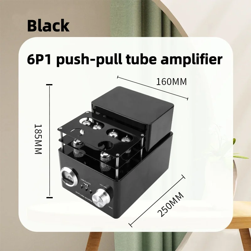 Push-pull Tube Amplifier Pure Tube Amplifier Pure Tube Amplifier Compact and Portable Built-in USB Bluetooth Lossless Playback