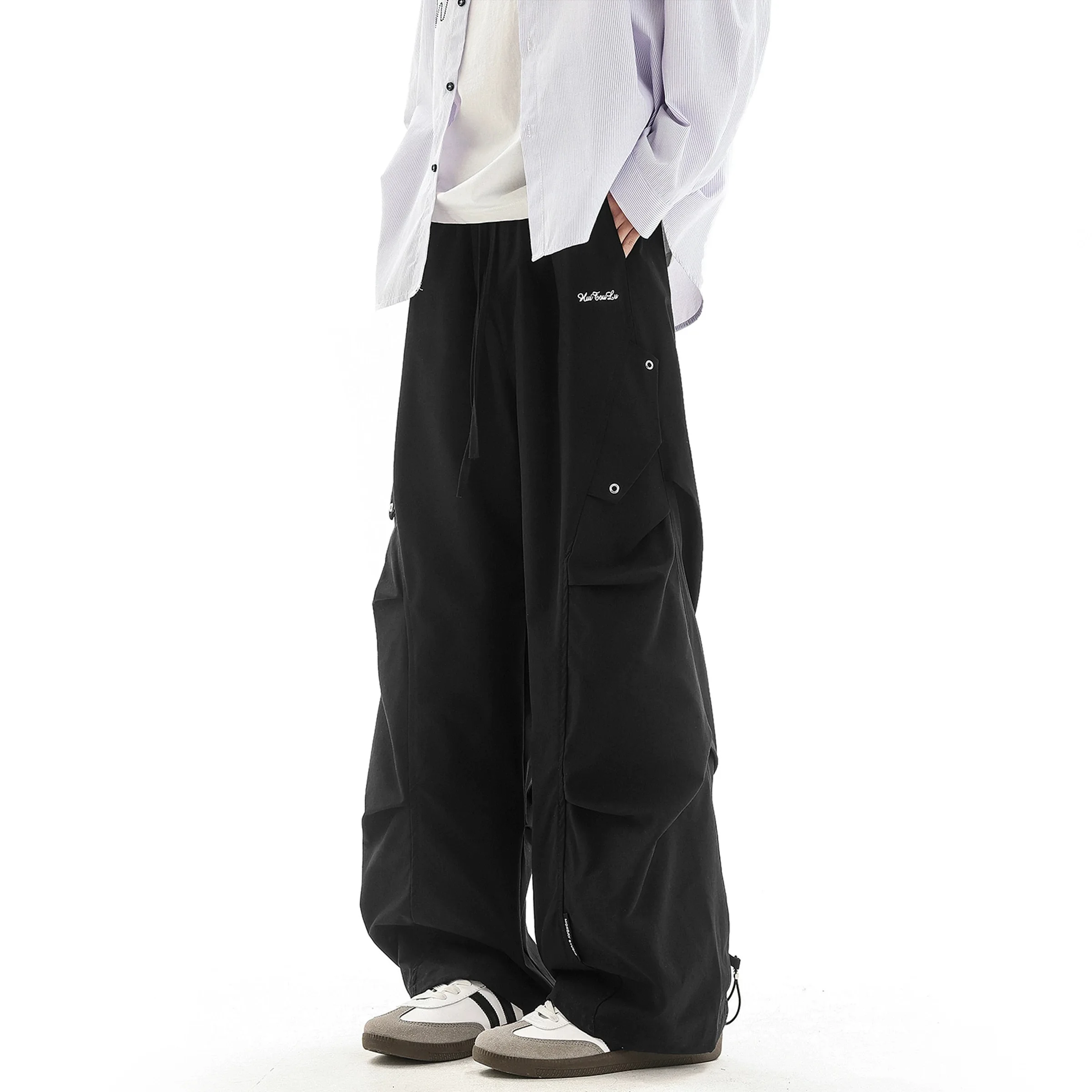 

Мужские плиссированные рабочие брюки American Sle: прямые, свободные, универсальные, спортивные, длинные, с широкими штанинами, повседневные