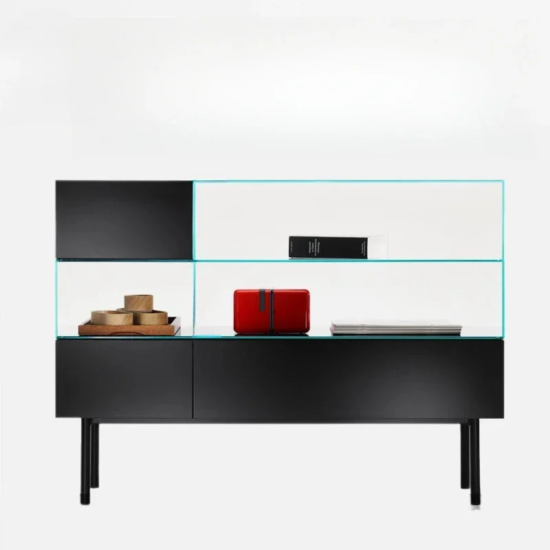 Modern Living Room Glass Drawer Side Italian Chest  Storage Dining Side Cabinet