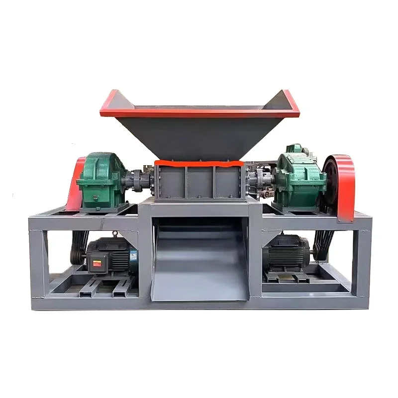 Double/Two Shaft Shredder Waste Tyre Recycling Equipment Tire Crusher Production Line Tire Shredder Machine