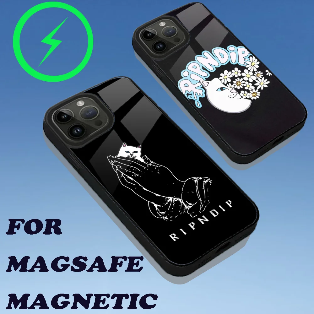 Cat-R-Ripn-dipS-S Fashion Phone Case For iPhone 15,14,13,12,11,Plus,Pro,Max Mini Magsafe Magnetic Wireless Charging